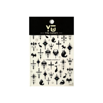 Gothic Cross and Blood Drip Nail Art Accessories for Alternative Styles