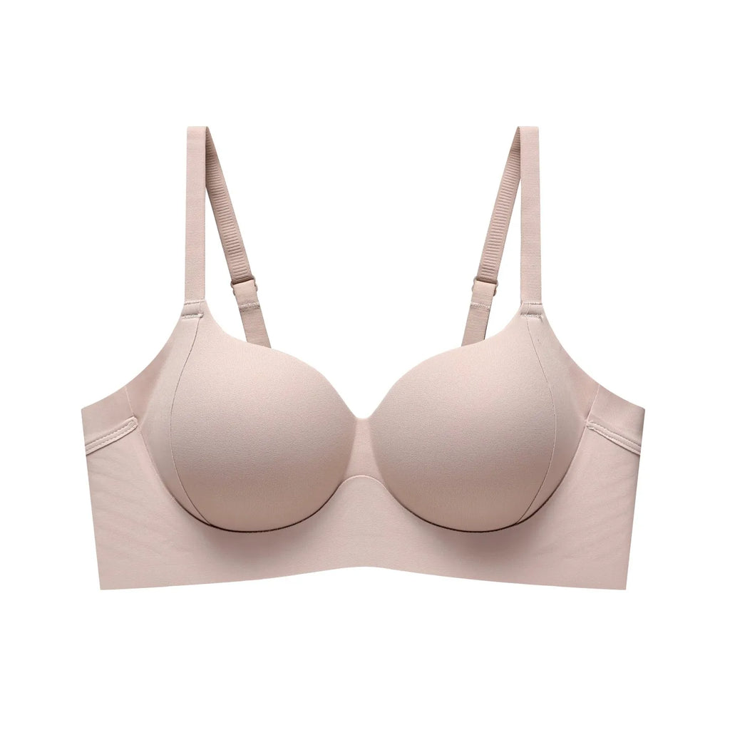 Seamless Jelly Gel Push-Up Bra with Wide Side Support and Adjustable Straps