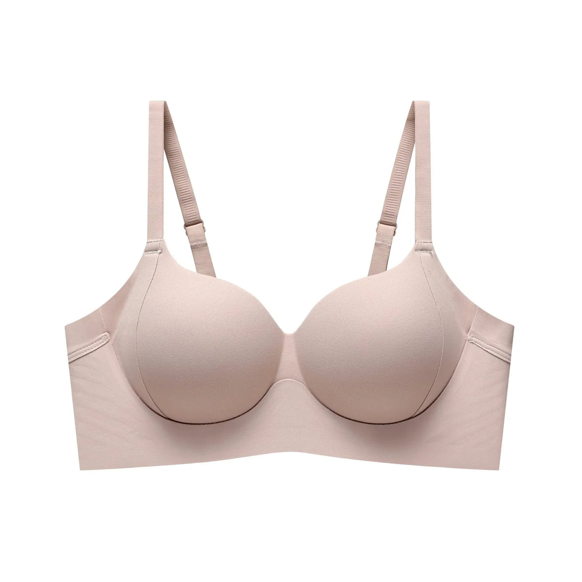 Seamless Jelly Gel Push-Up Bra with Wide Side Support and Adjustable Straps