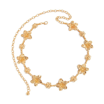 Delicate Floral Charm Waist Chain for Romantic and Bohemian Fashion Styling