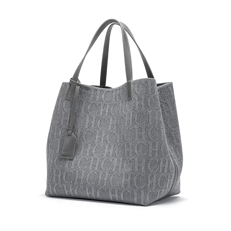 Large Capacity Nylon Tote Bag with Minimalist Commuter Shoulder Design