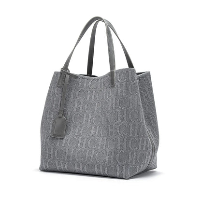 Large Capacity Nylon Tote Bag with Minimalist Commuter Shoulder Design