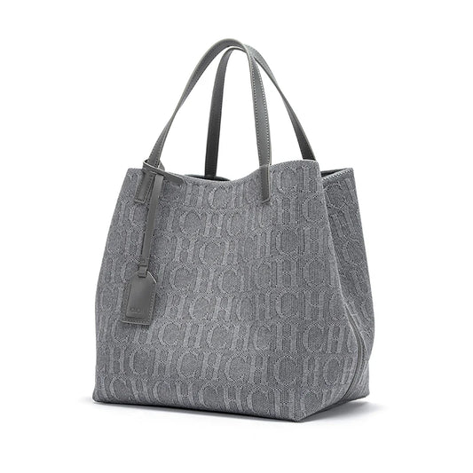 Large Capacity Nylon Tote Bag with Minimalist Commuter Shoulder Design