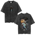 Anime Goth Cyber Graphic Oversized Washed Streetwear Cotton T-Shirt