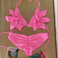 Tropical Animal Print Bikini Set with Oversized Front Bow Detail