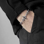 Gothic Cross Charm Layered Chain Bracelet for Punk and Alternative Styling