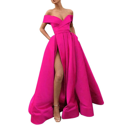 Off Shoulder High Slit Formal Alternative Evening Gown Dress