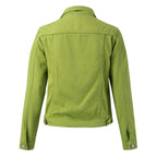 Slim Fit Denim Style Jacket with Classic Button Front Casual Outerwear
