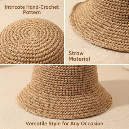Lightweight Crochet Style Bucket Hat for Casual Outdoor Travel and Everyday Summer Wear