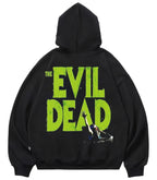 Anime Horror Typography Hoodie with Dark Streetwear Manga Aesthetic