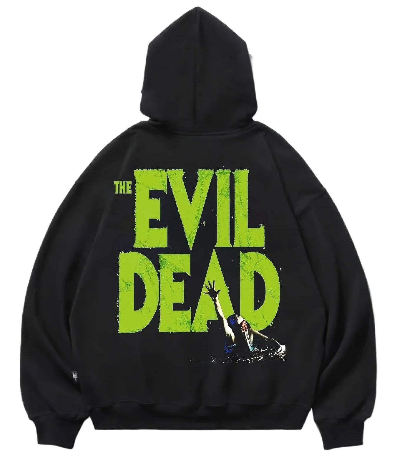 Anime Horror Typography Hoodie with Dark Streetwear Manga Aesthetic