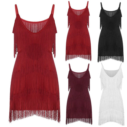 Layered Fringe Knit Dress with Anime-Inspired Alternative Streetwear Style