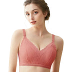 Wire-Free Jacquard Maternity Nursing Bra with Front-Drop Clips
