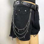 Celestial Layered Wallet Chain with Star Charms for Gothic Punk Styling