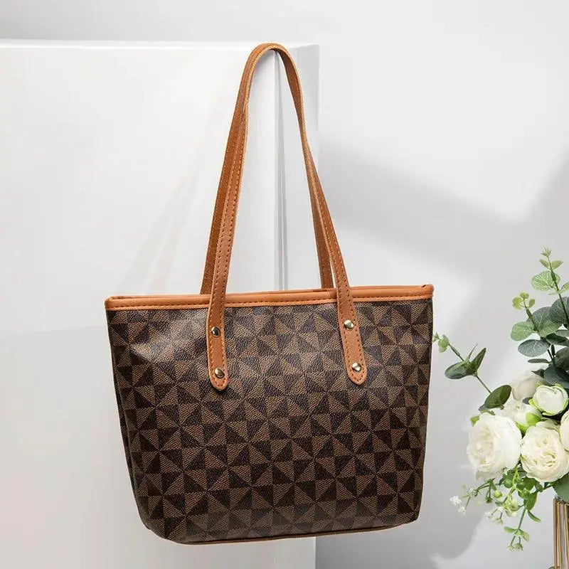 Large Capacity Soft Structured Tote Shoulder Bag with Minimal Design