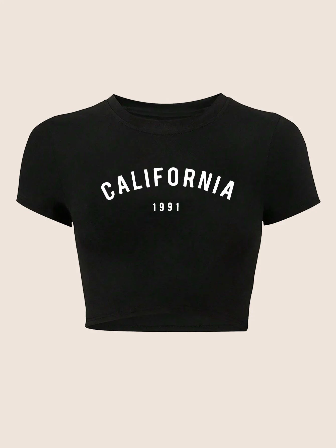 Women's Typography Graphic Crop T-Shirt for Casual Streetwear Everyday Modern Fashion Style