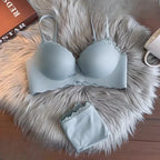 Smooth Contour Seamless Push-Up Bra and Matching Panty with Scalloped Lace Edging