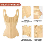 U-Shaped Underbust Waist Cincher with Wide Straps and Front Hook Closure