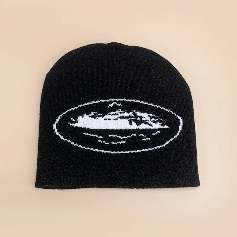 Minimalist Graphic Acrylic Knit Beanie for Contemporary Streetwear Casual Winter Everyday Fashion Style
