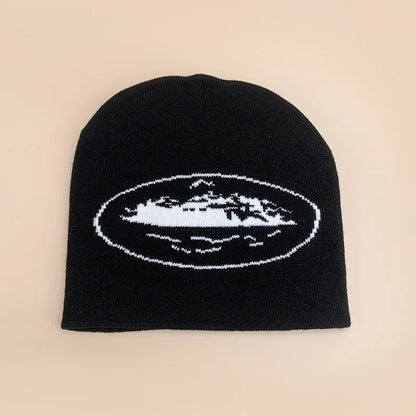 Minimalist Graphic Acrylic Knit Beanie for Contemporary Streetwear Casual Winter Everyday Fashion Style