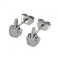 Rebellious Gesture Stud Earrings With Bold Alternative Streetwear Fashion Appeal