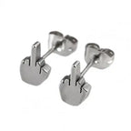 Rebellious Gesture Stud Earrings With Bold Alternative Streetwear Fashion Appeal