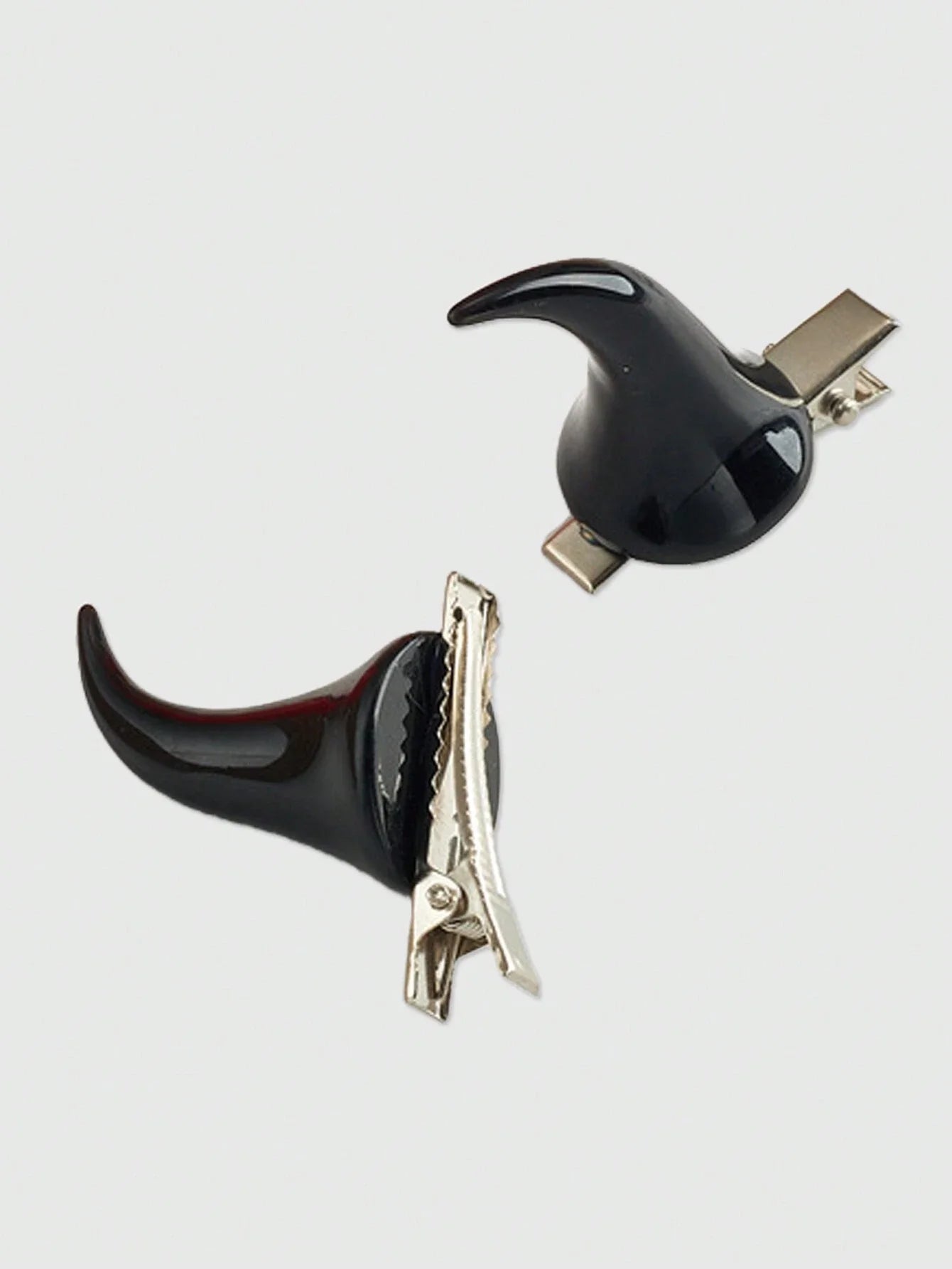 Devil Horn Hair Clips for Gothic Punk and Alternative Costume Styling
