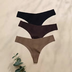 Seamless Square-Neck Minimalist Bralette and High-Leg Brazilian Thong Set