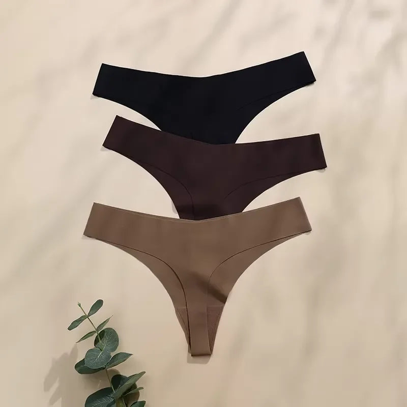 Seamless Square-Neck Minimalist Bralette and High-Leg Brazilian Thong Set