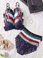 Contour Push-Up Lace Bra and Matching Scalloped Hipster Panty Everyday Intimates Set