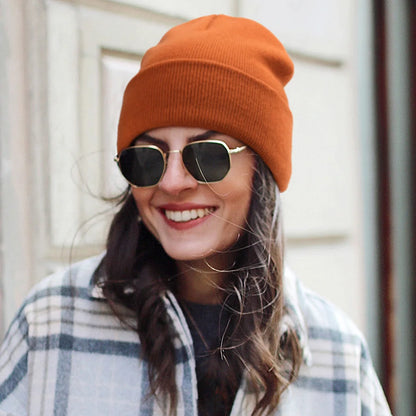 Classic Ribbed Acrylic Cuffed Knit Beanie for Everyday Casual Streetwear Modern Fashion Style