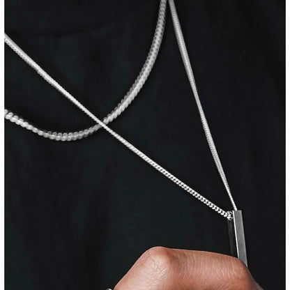 Layered Bar Pendant Necklace Minimalist Alternative Fashion Jewelry
