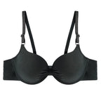 Cotton Deep-V Push-Up Bra with Gathered Cup Detail, Adjustable Straps and Classic Everyday Silhouette