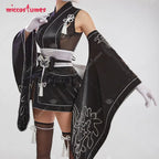 Women's Layered Kimono-Inspired Costume Set with Detached Sleeves, Headband and Matching Accessories