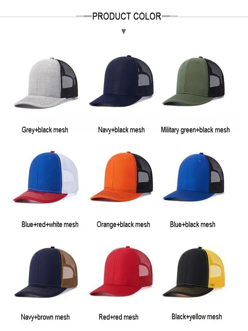 Unisex Breathable Trucker Baseball Cap with Mesh Back for Casual Outdoor Everyday Wear