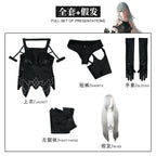 Fierce Glossy Black Cutout Bodysuit with Asymmetrical Leg Accents and Gloves