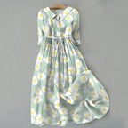 Vintage Embroidered Waist Cottagecore Inspired Alternative Midi Dress