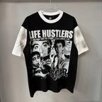 Distressed Graphic Oversized Cotton Streetwear T-Shirt with Vintage-Inspired Artwork