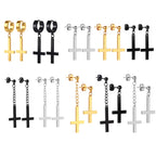 Gothic Cross Hoop Earrings for Punk and Alternative Statement Styling