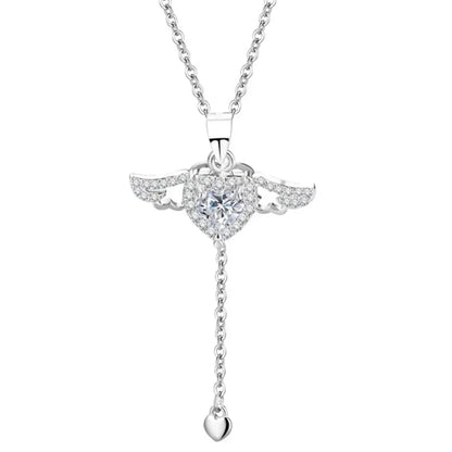 Angel Wing Heart Pendant Necklace Romantic Gothic Alternative Jewelry