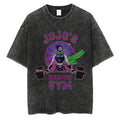 Vintage Anime Goth Fitness Graphic Tee with Retro Manga Streetwear Style