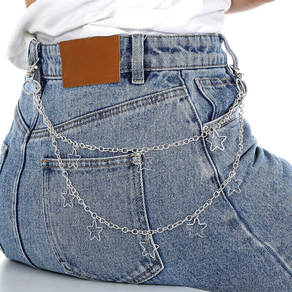Star Pants Chain for Y2K Punk and Vintage Streetwear Styling