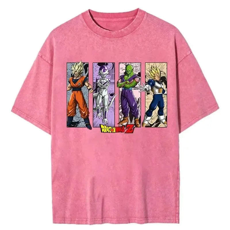 Retro Anime-Inspired Manga Warrior Streetwear Oversized Cotton Graphic T-Shirt