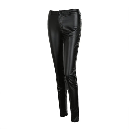 High Waist Faux Leather Leggings Slim Fit Alternative Fashion Statement Bottoms