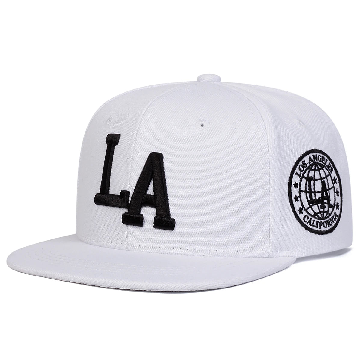 Embroidered Flat Brim Snapback Cap Adjustable Streetwear Hip Hop Fashion Hat