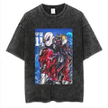 Futuristic Manga Warrior Oversized Vintage Washed Graphic Streetwear T-Shirt