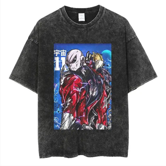 Futuristic Manga Warrior Oversized Vintage Washed Graphic Streetwear T-Shirt