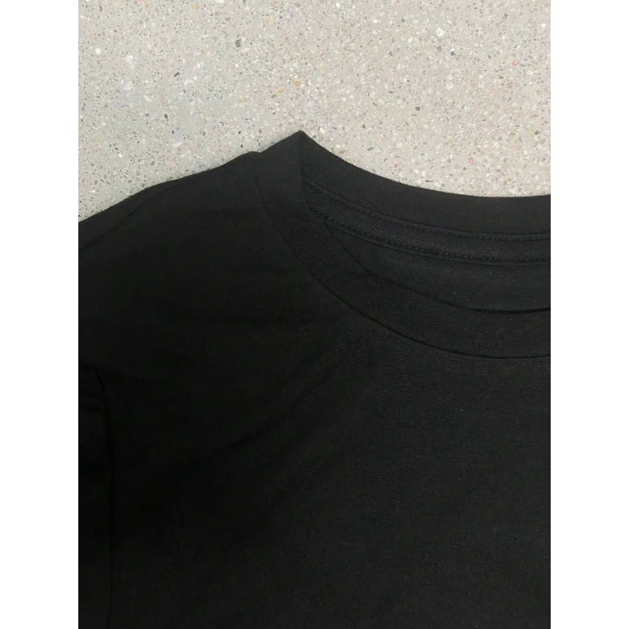 Dark Floral Graphic Baby Tee with Fitted Alternative Streetwear Silhouette