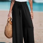 Women's High Waist Wide Leg Drawstring Pants with Relaxed Everyday Fit