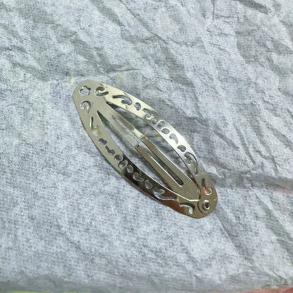 Vintage Oval Hair Clip Y2K Punk Minimalist Statement Side Accessory